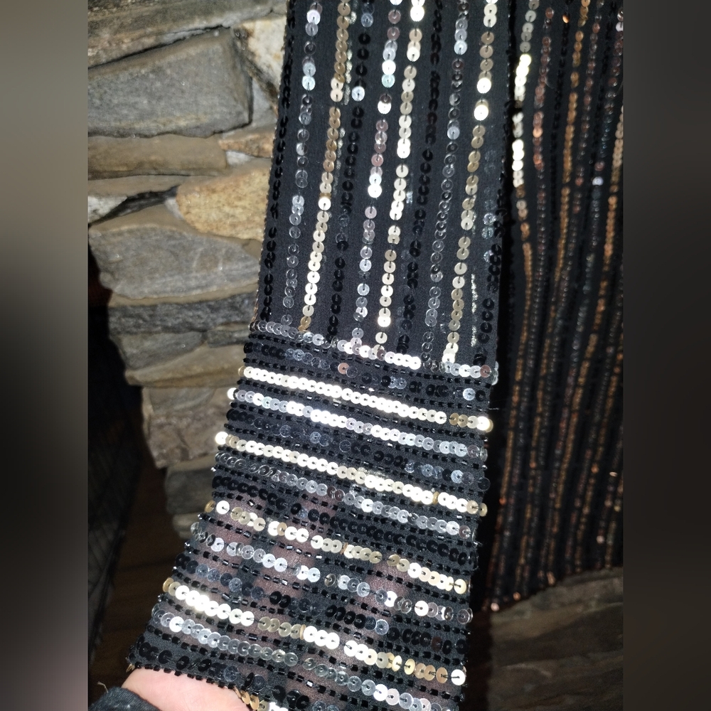Shail K sexy sequin black long sleeve dress, lots of bling, size 2 - Picture 9 of 9